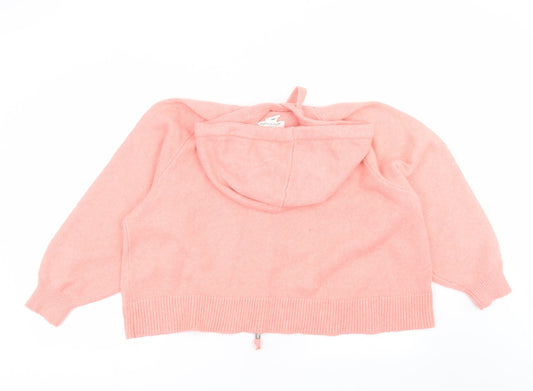 H&M Womens Pink Knit Pullover Hoodie Size XS