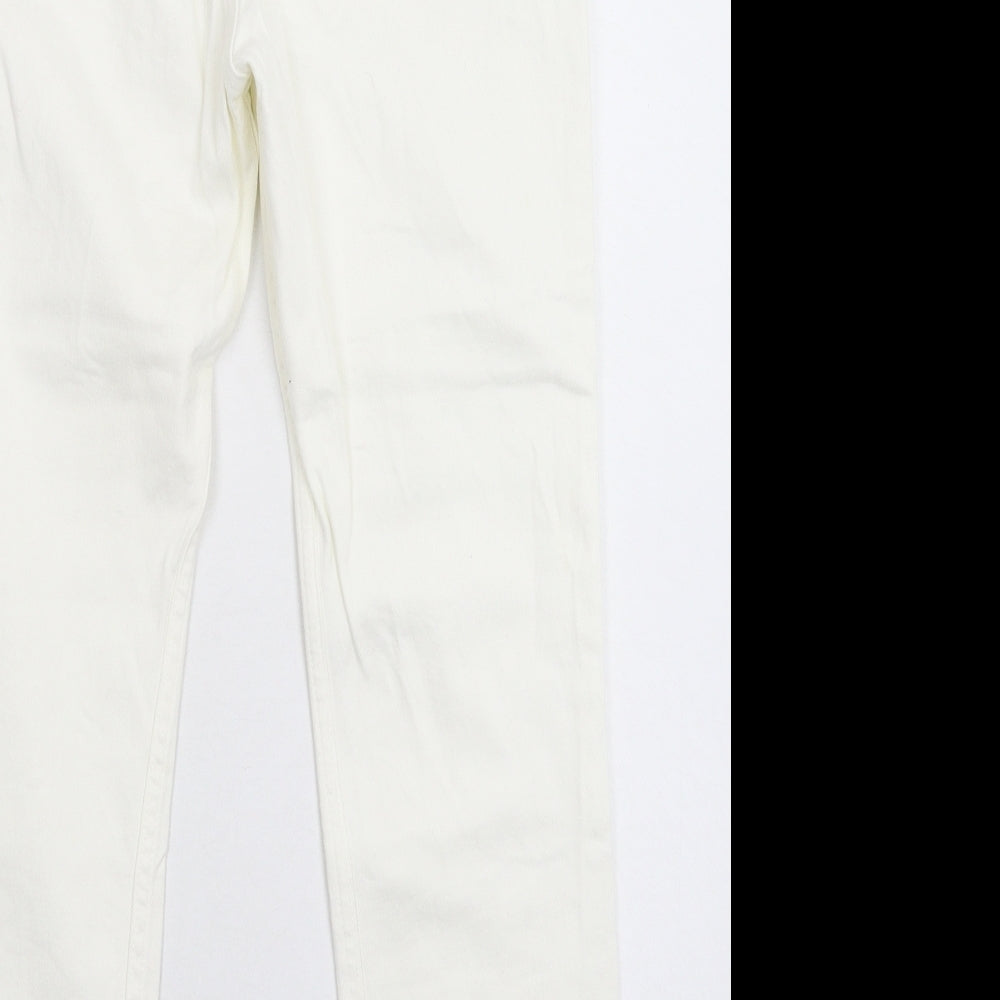 Womens UK Size 10 H&M Extra-Slim Fit Skinny White Jeans