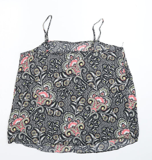 F&F Womens Black Floral Basic Tank Size 20