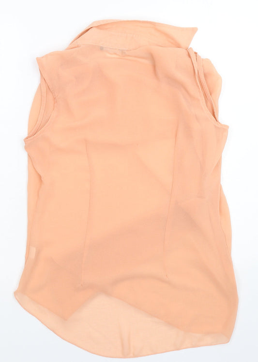 Back view of QED London women’s pink basic blouse, size L