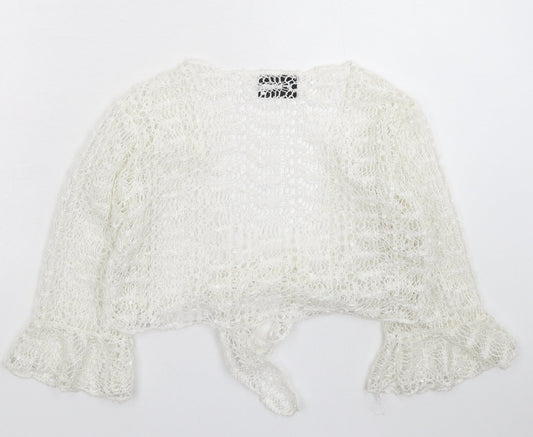 West One Womens White Knit Cardigan Jumper Size 12