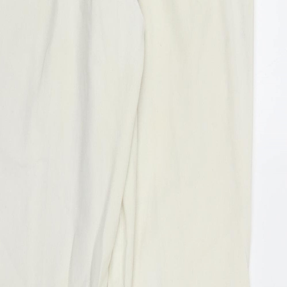 Brand and care label for Maine New England women’s white trousers, size UK 14, 30-inch leg