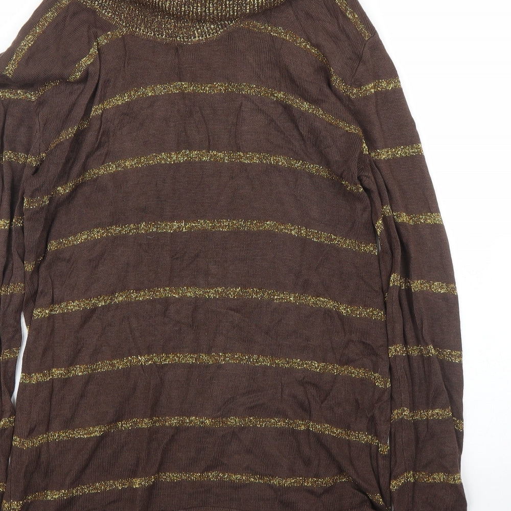 Womens UK Size S Preworn Brown Pullover Jumper