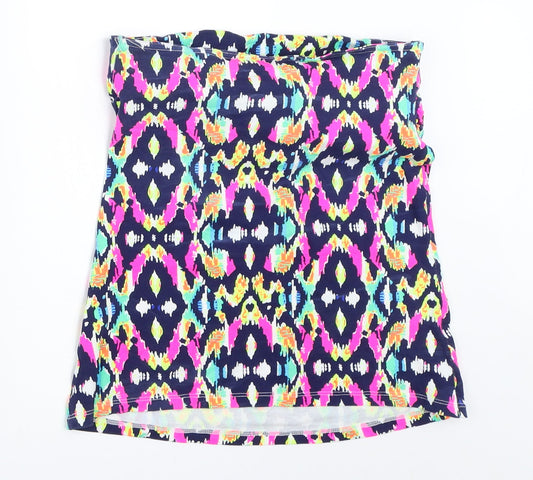 Papaya Womens Blue Geometric Basic Tank Size 8