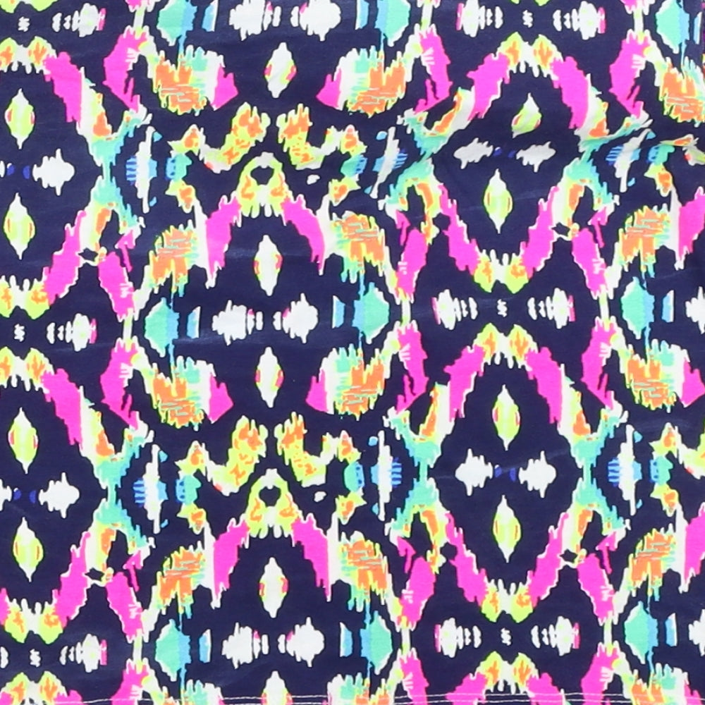 Papaya Womens Blue Geometric Basic Tank Size 8