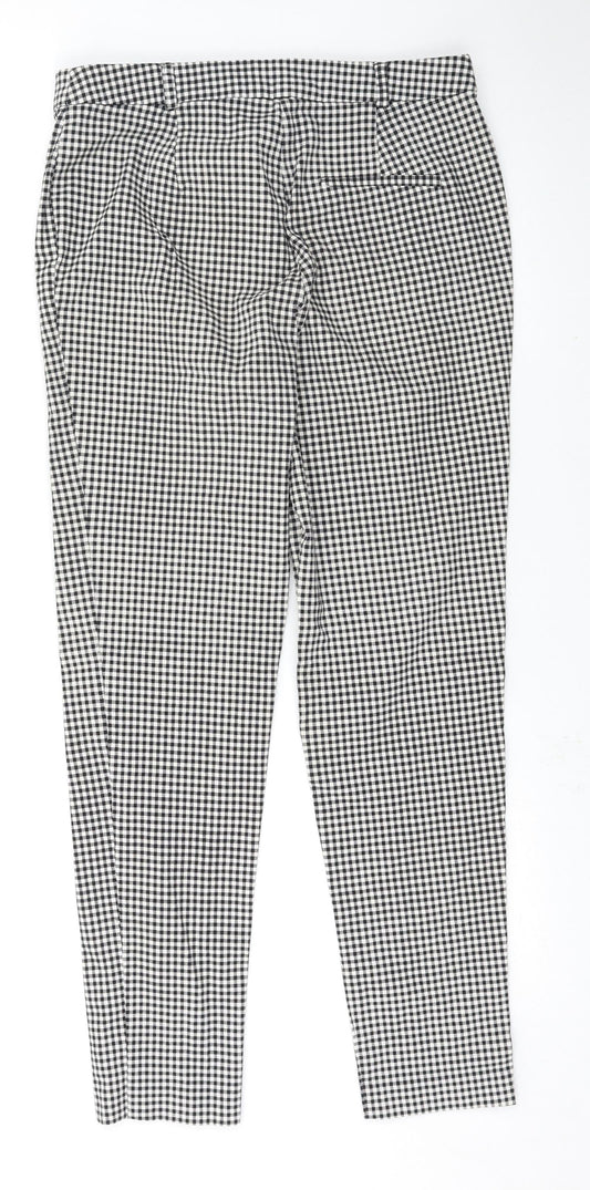 F&F Womens Black Check Trousers Size 10 L26 in