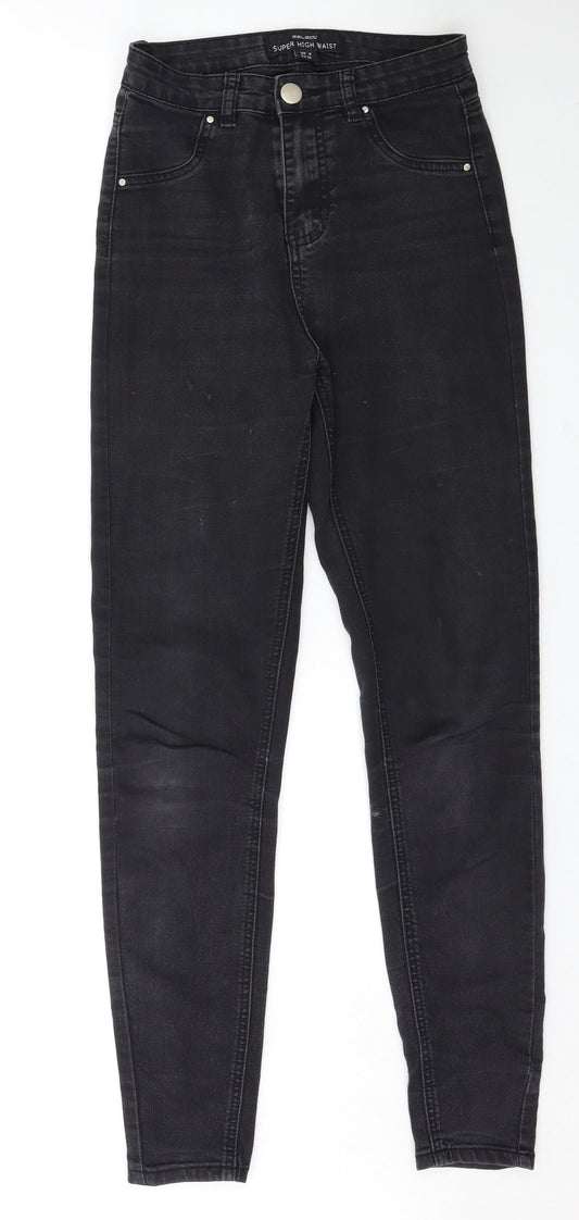 Additional front view of Select women’s black skinny jeans, size UK 8, 29-inch leg