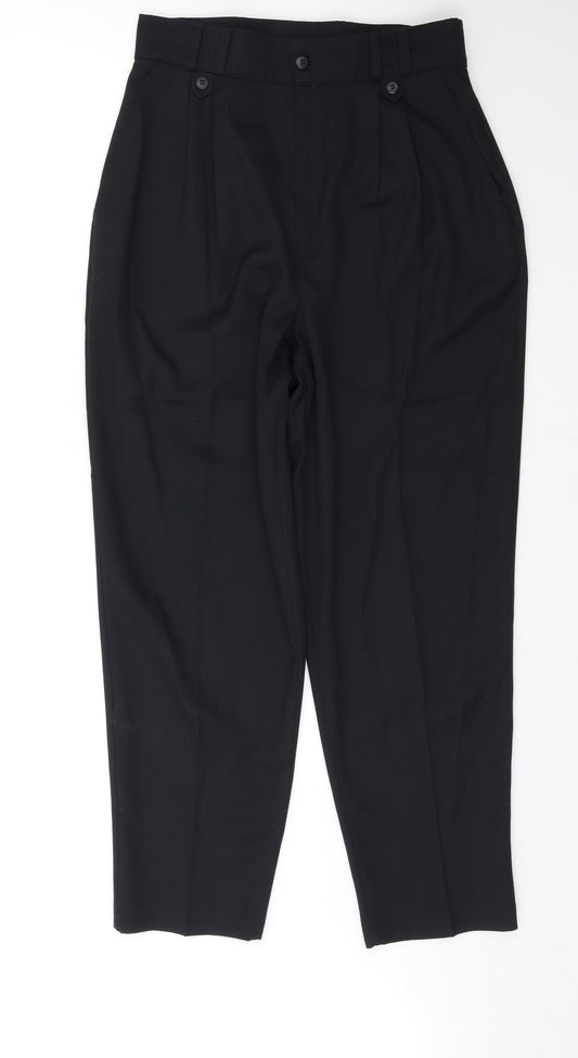 Womens UK Size 14 BHS Regular Fit Black Trousers