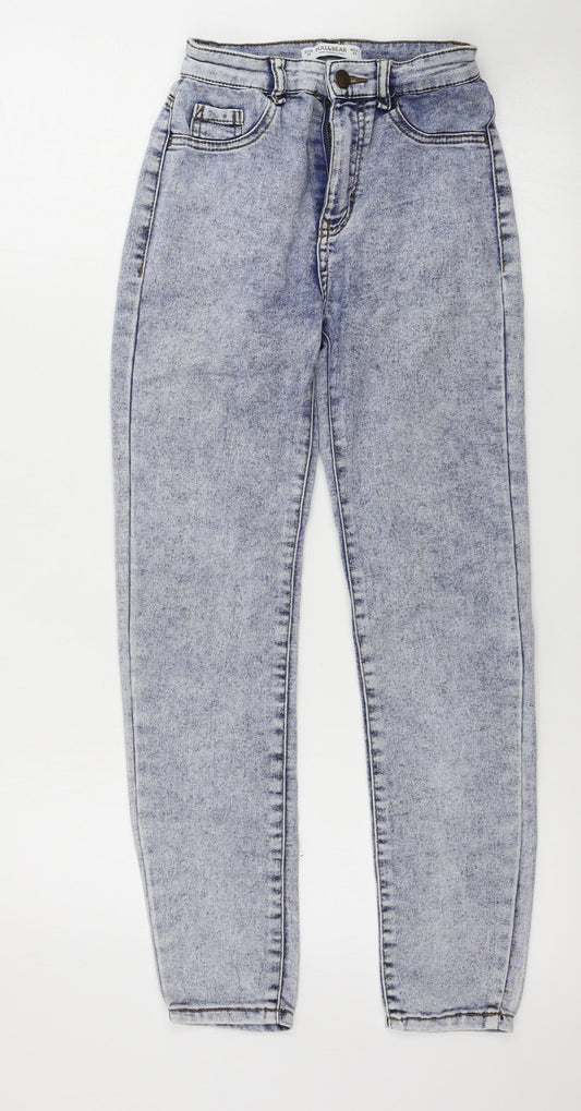 Additional front view of Pull&Bear women’s blue skinny jeans, size UK 24, in, 23-inch leg
