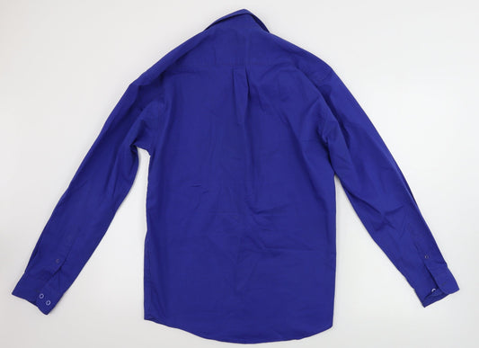 Ted Taylor Mens Blue Houndstooth Button-Up Size 15