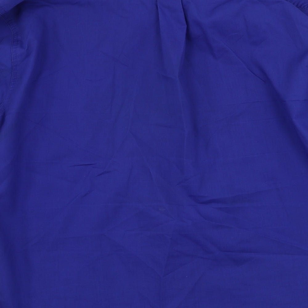 Ted Taylor Mens Blue Houndstooth Button-Up Size 15