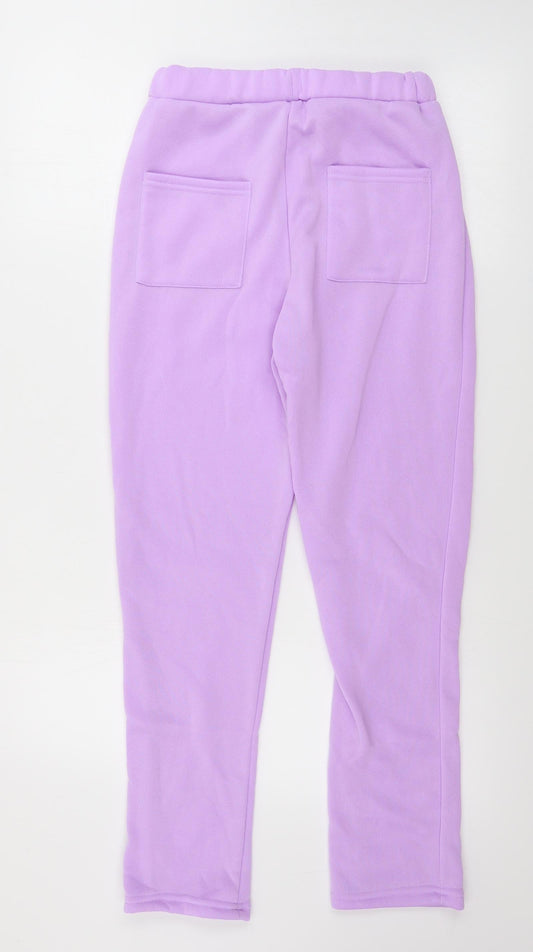 Womens UK Size M Preworn Regular Fit Sweatpants Purple Trousers