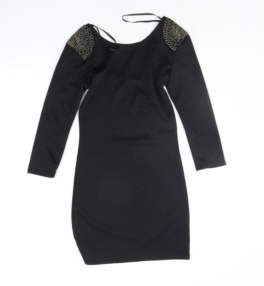 Atmosphere Womens Black A-Line Size 8