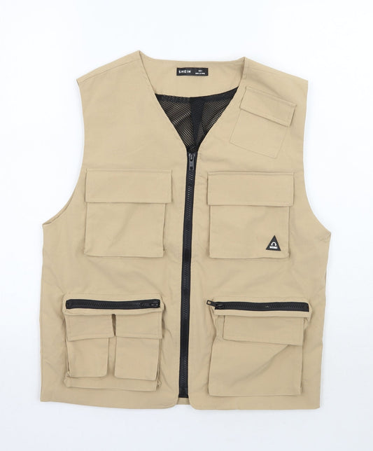 Womens UK Size S SheIn Beige Gilet