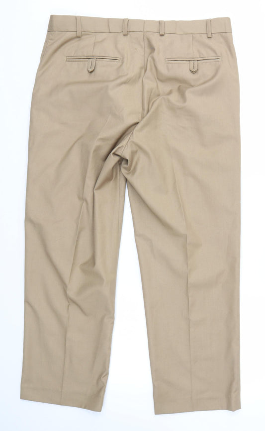 Mens UK Size 36 in Skopes Regular Fit Dress Pants Brown Trousers