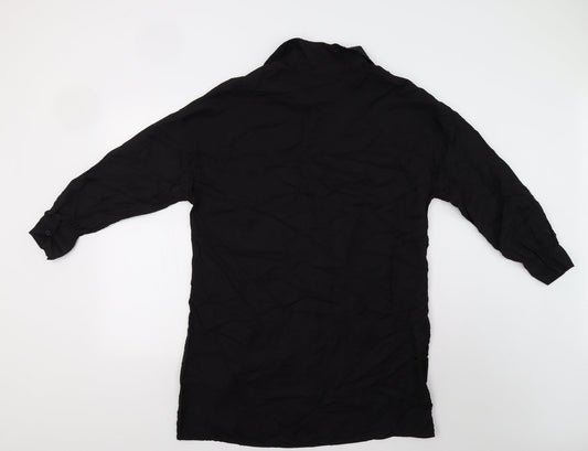 SheIn Womens Black Tunic Button-Up Size 8