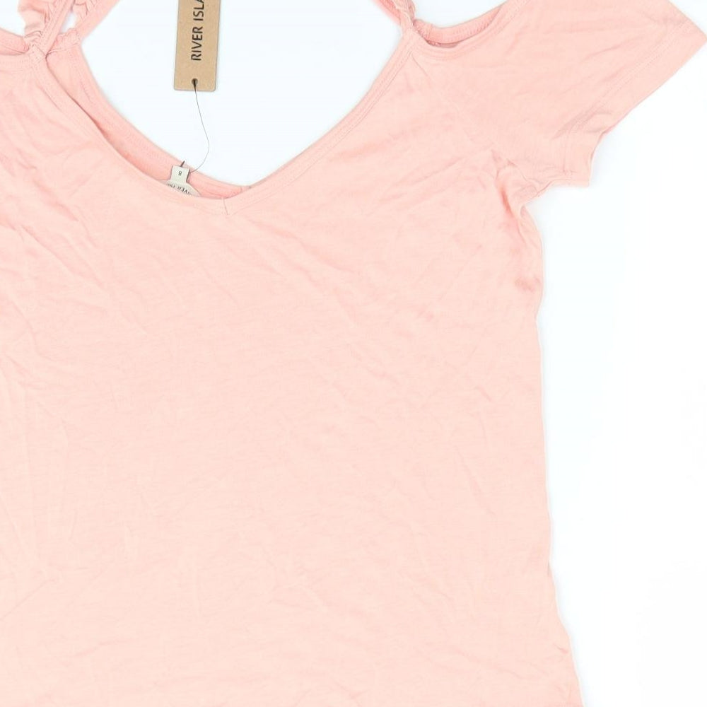 Womens UK Size 8 River Island Pink Camisole Tank