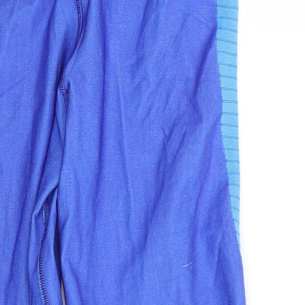 Dri-Fit Womens Blue Colourblock Compression Leggings Size M L21 in - Cropped - Deep waist