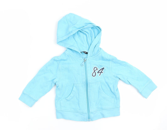 George Boys Blue Full Zip Jumper Size 6-9 Months - Hoodie