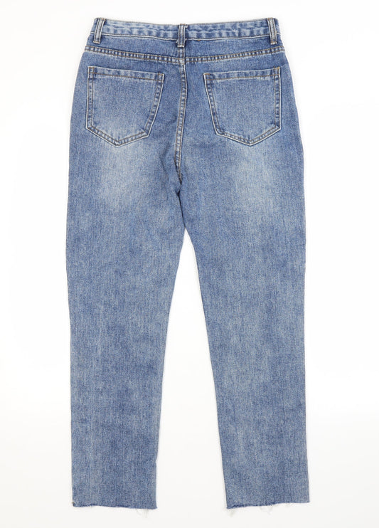 Womens UK Size L Preworn Regular Fit Straight Blue Jeans