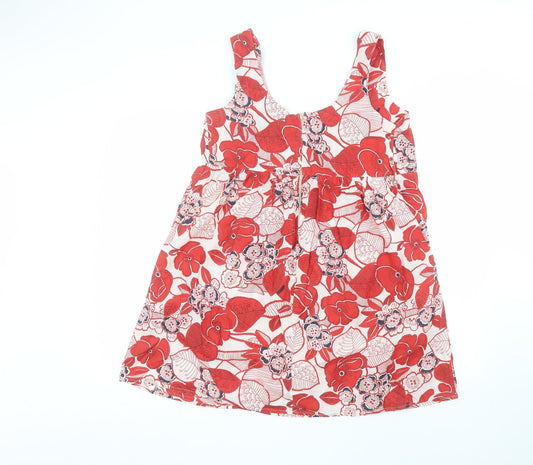 New Look Womens White Floral A-Line Size 12