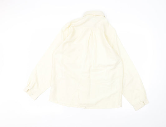 Womens UK Size 10 Hamells White Basic Button-Up
