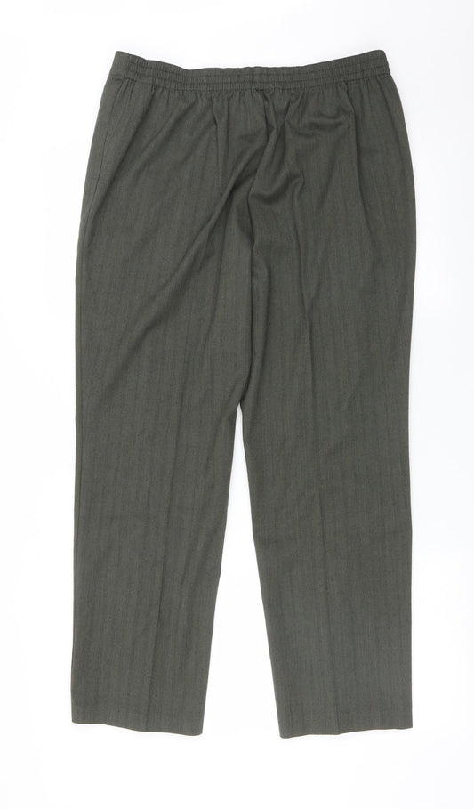 Womens UK Size 14 M&S Regular Fit Green Trousers