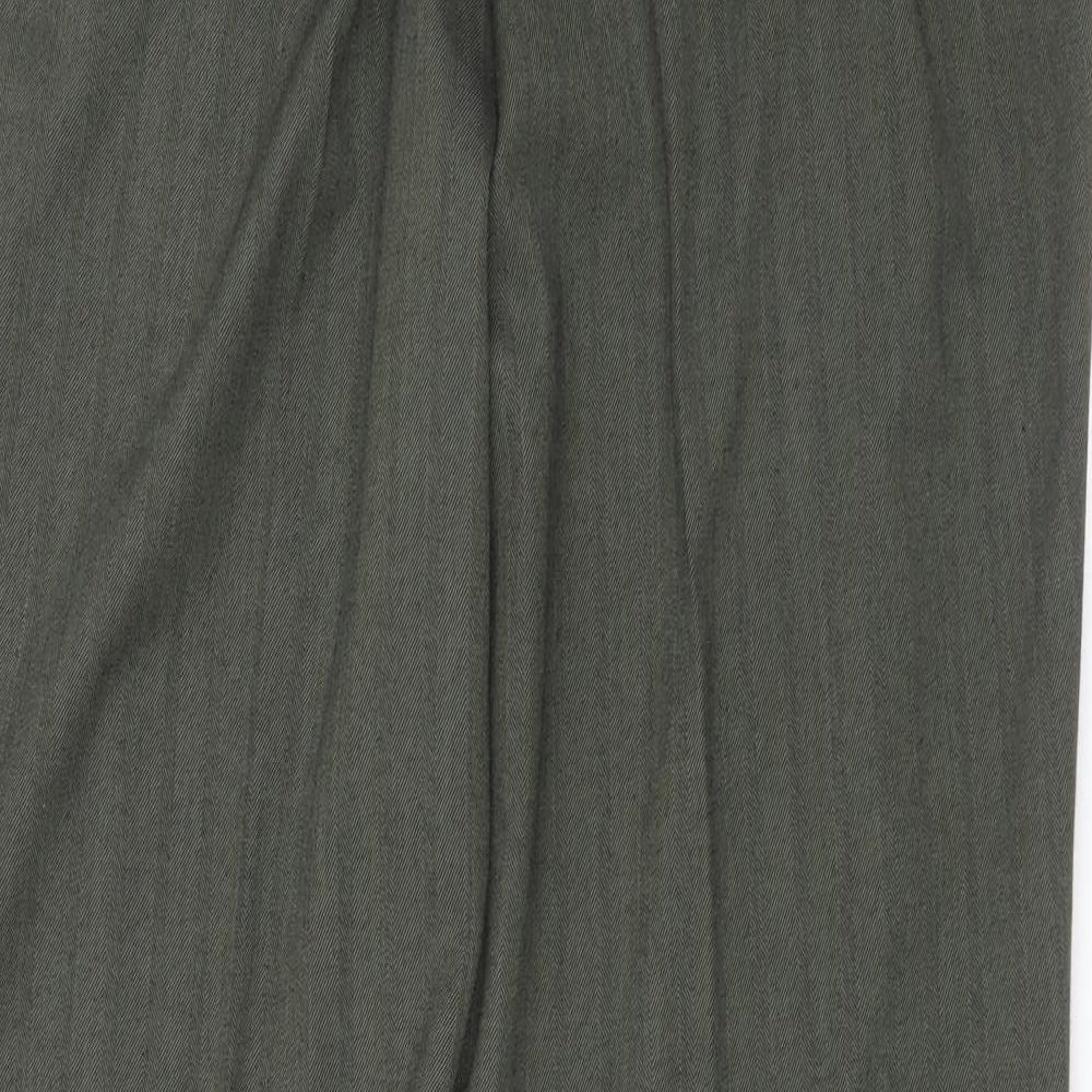 Womens UK Size 14 M&S Regular Fit Green Trousers