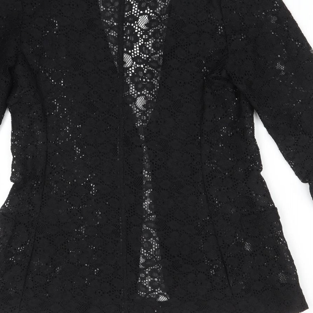 NEXT Womens Black Floral Jacket Blazer Size 8