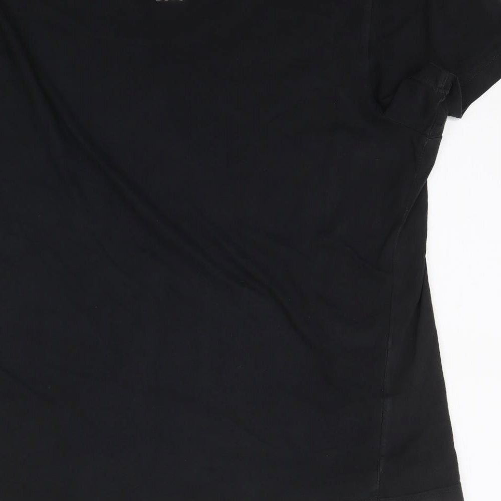 Womens UK Size M Preworn Black Basic T-Shirt