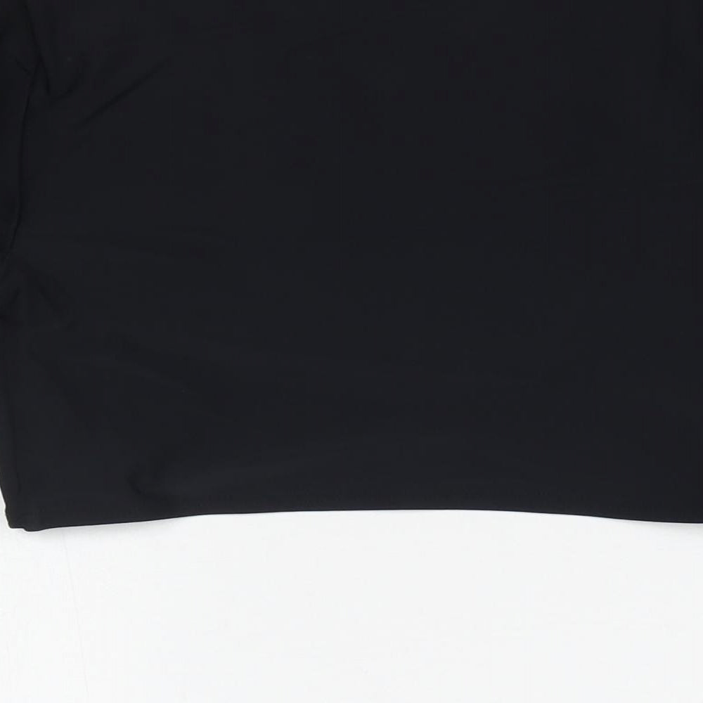 Womens UK Size 8 South Beach Black Cropped T-Shirt