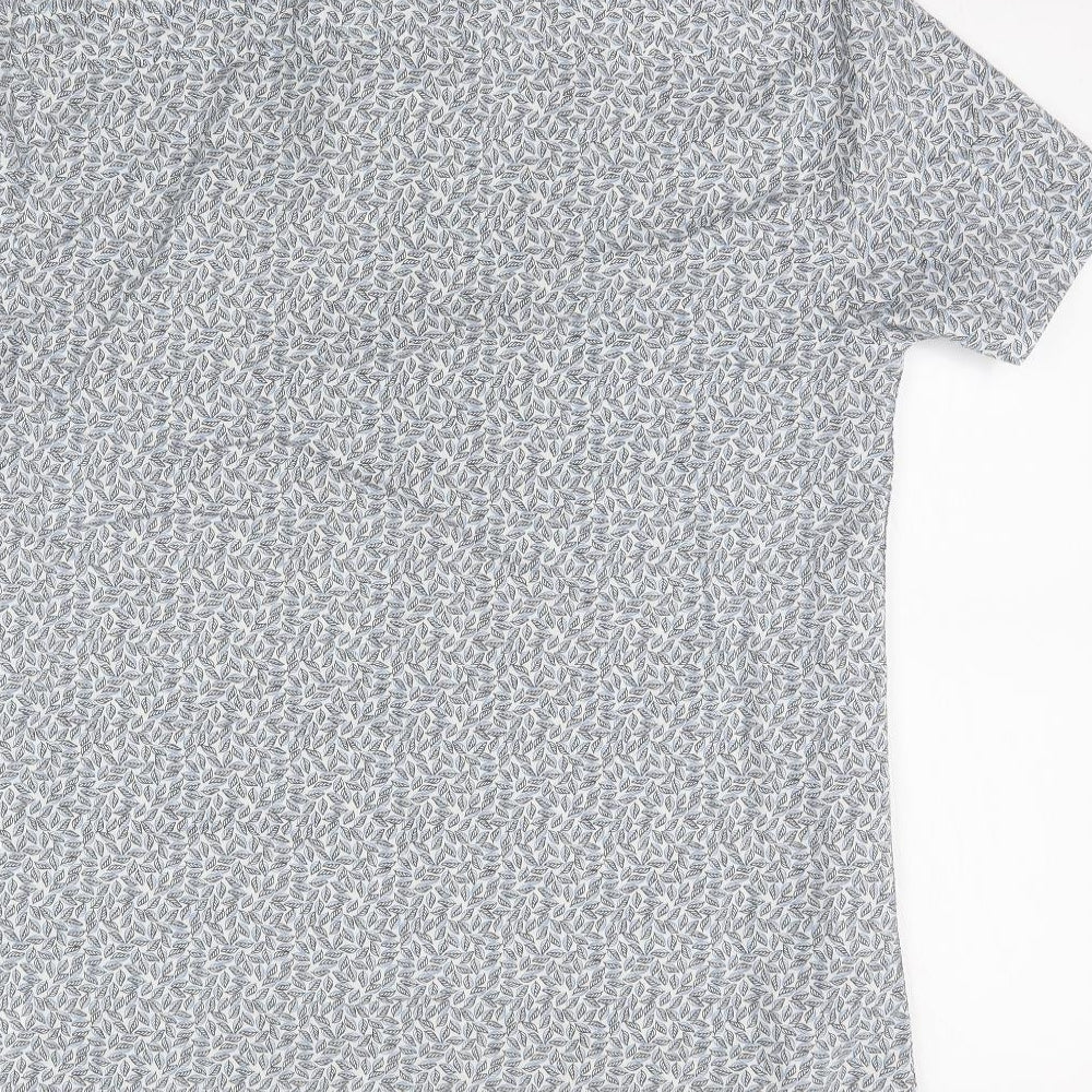 F&F Mens Multicoloured Floral Button-Up Size S - Leaf Print