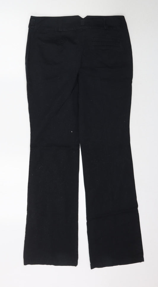 Womens UK Size 10 Promod Regular Fit Black Trousers