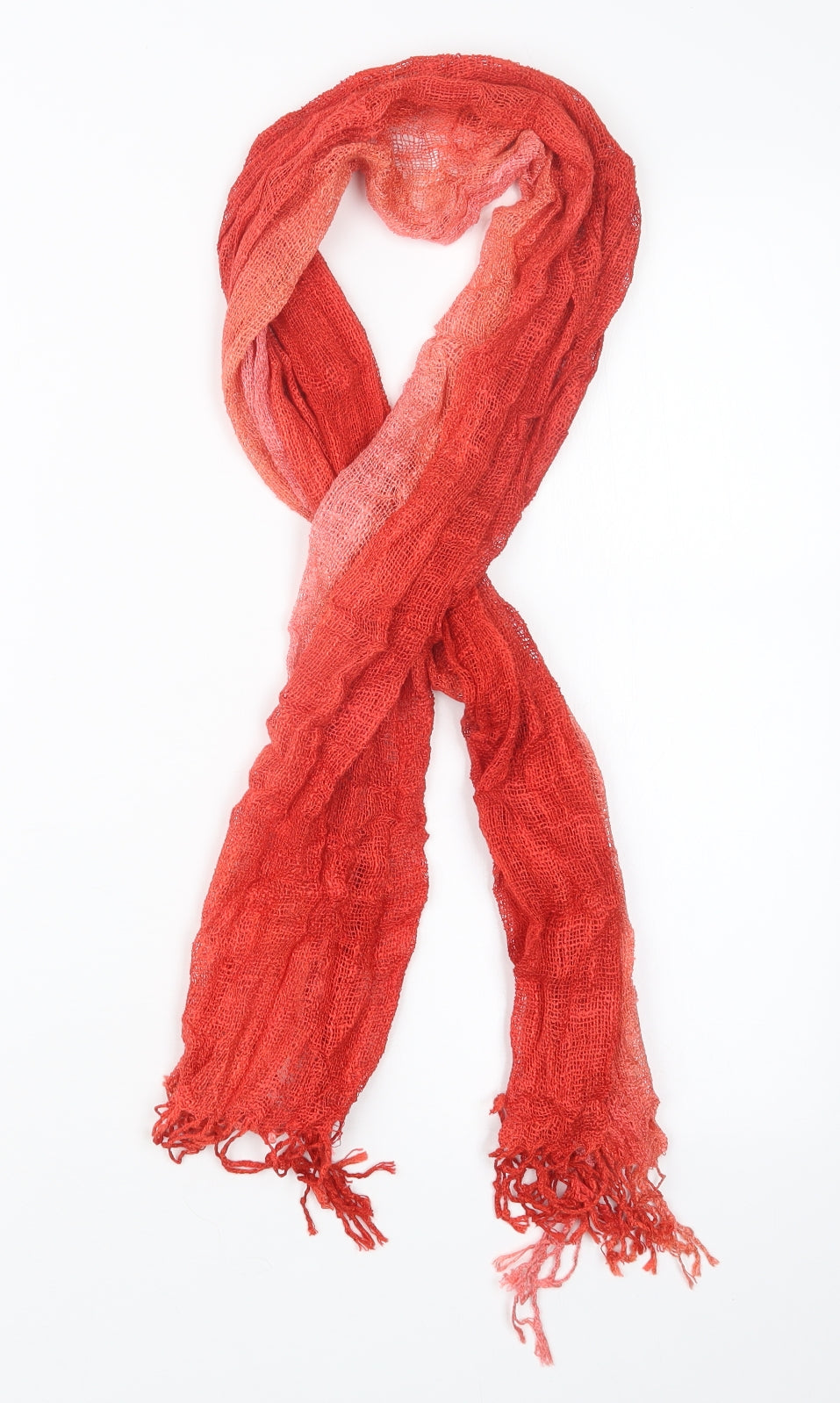 Front view of Preworn women’s red scarf