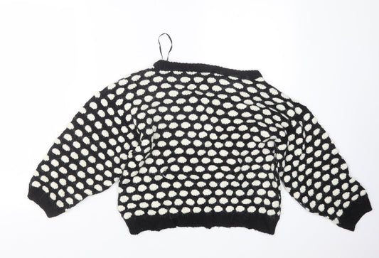 Topshop Womens Black Knit Pullover Jumper Size 10