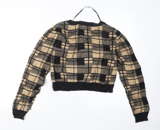 Primark Womens Beige Check Knit Pullover Jumper Size 12