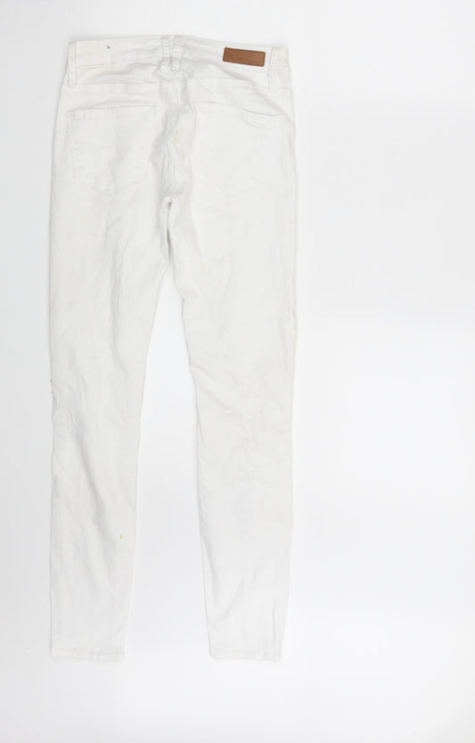 Womens UK Size 10 TALLY WEiJL Slim Fit Skinny White Jeans