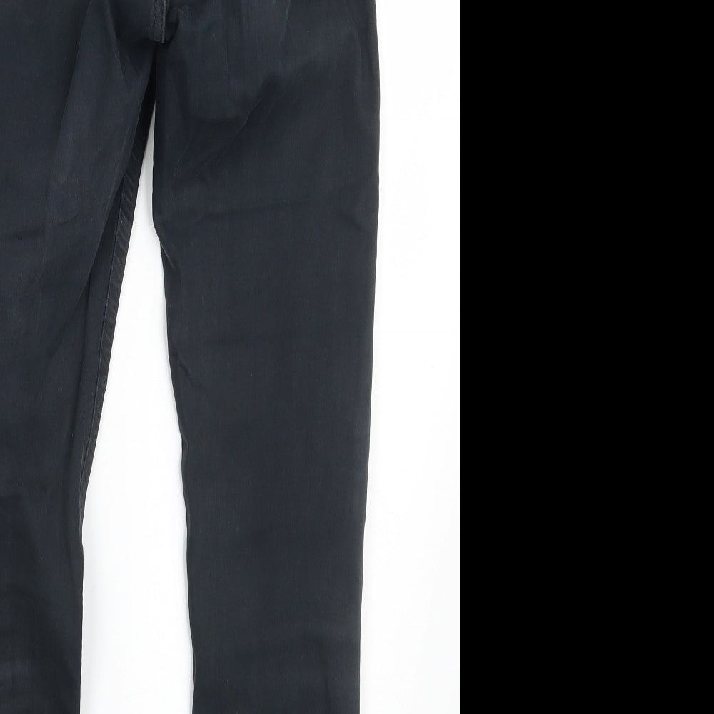 Brand and care label for Topshop women’s black denim skinny jeans, size UK 24, in, 26-inch leg