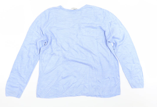 BHS Womens Blue Knit Pullover Jumper Size 14