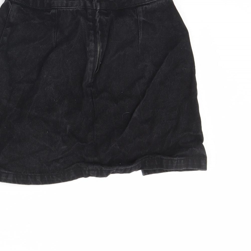 ASOS Womens Black Denim Mini Skirt Size 10
