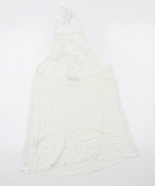 Boohoo Womens White Basic Tank Size 12