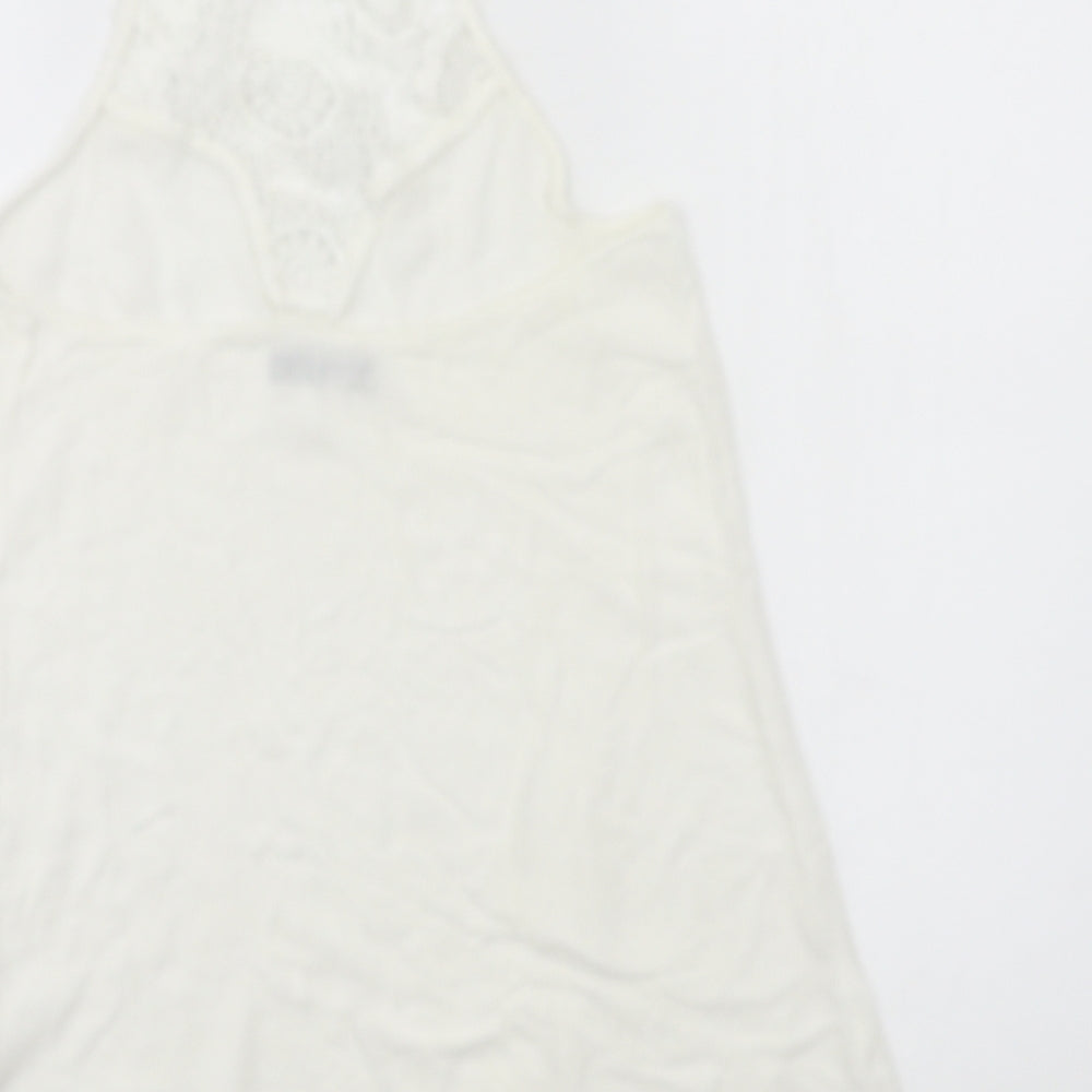 Boohoo Womens White Basic Tank Size 12