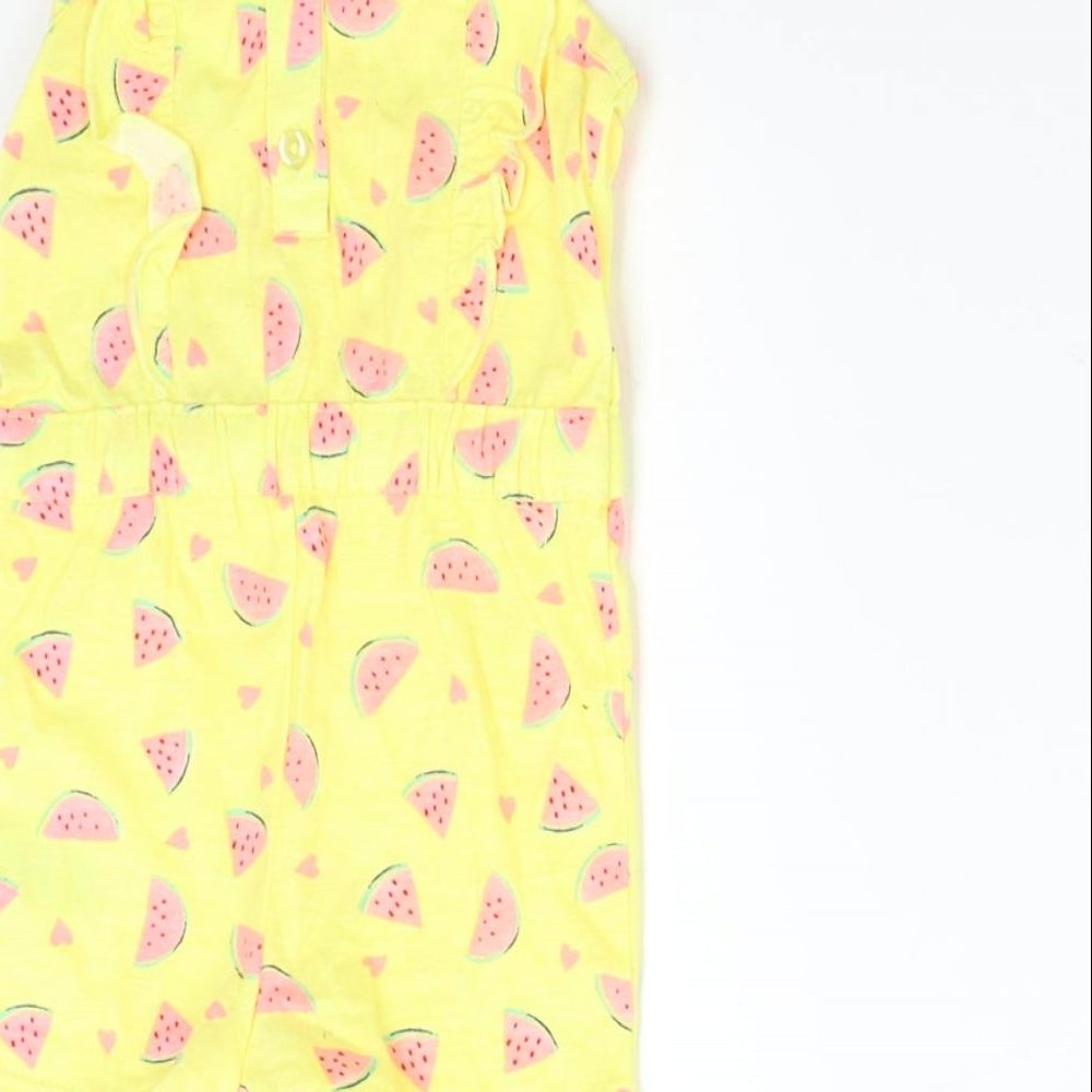 Brand and care label for Primark Baby Yellow Romper One-Piece, size 0-3, Months
