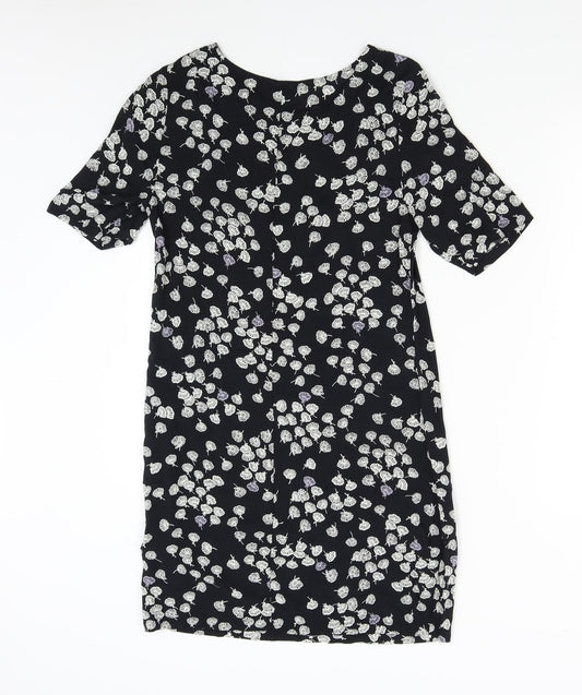 F&F Womens Black Floral Shift Size 8