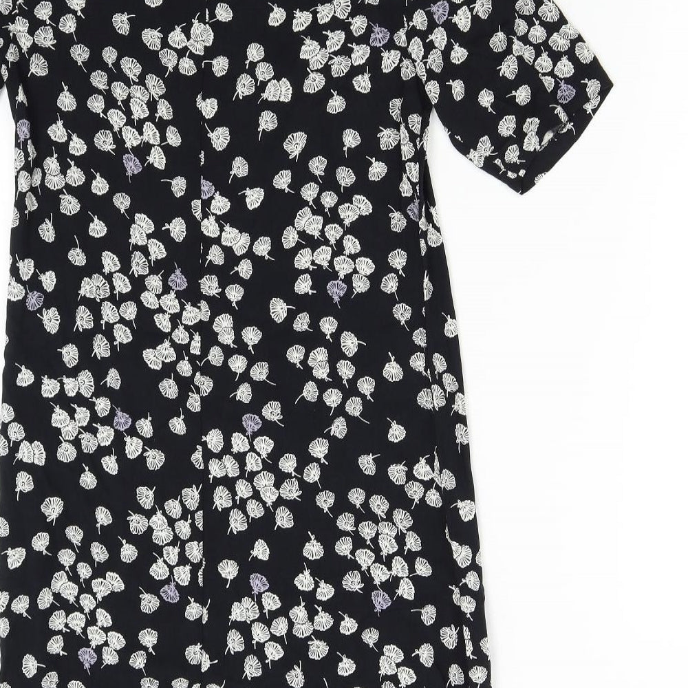 F&F Womens Black Floral Shift Size 8