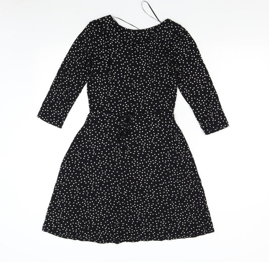 Back view of F&F women’s black polka dot shift, size S
