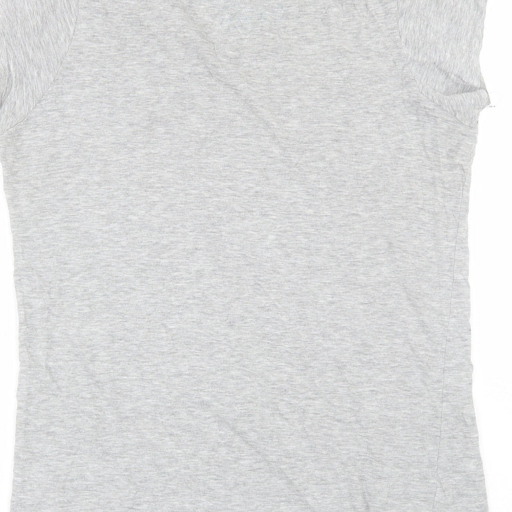 Brand and care label for Denim co women’s grey basic t-shirt, size UK 12
