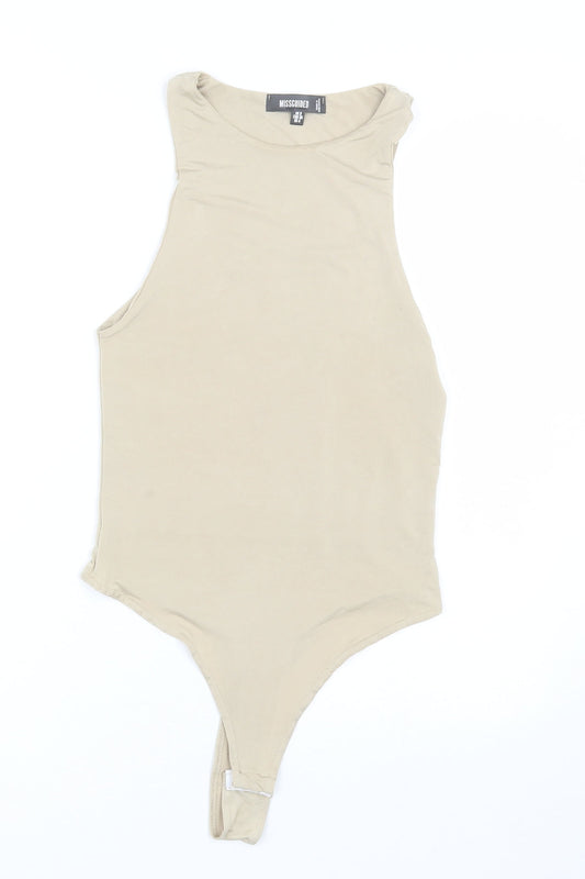 Missguided Womens Gold Catsuit One-Piece Size 8