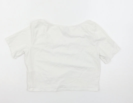Womens UK Size M H&M White Basic T-Shirt