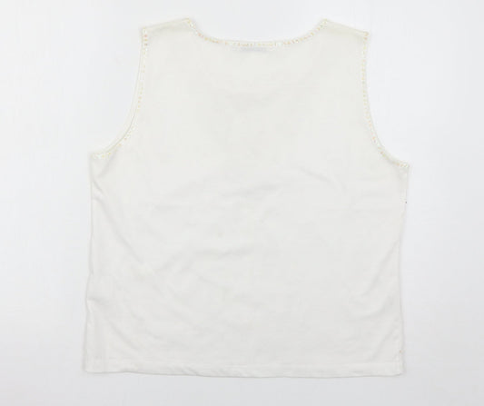 Womens UK Size 16 Emreco White Basic Tank